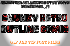 Chunky Retro Outline Comic Lettering ABC Font Typography Text by Squeeb Creative