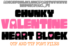 Chunky Valentine Heart Block Fontt Cartoon Typeface Letters by Squeeb Creative