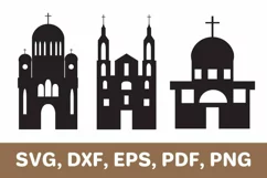 Church svg, cathedral svg, church dxf, cathedral dxf, SVG Product Image 1