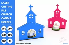 Church Candle Holder svg Laser Cut - Church tea light holder Product Image 1