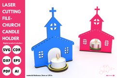 Church Candle Holder svg Laser Cut - Church tea light holder Product Image 2