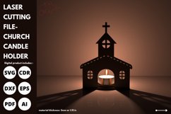 Church Candle Holder svg Laser Cut - Church tea light holder Product Image 4