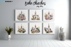 Boho Churches design bundle, 6 png files, Watercolor art Product Image 1