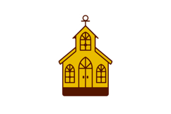 Church Ornament Laser Cut Layered Template, Church Building Product Image 2