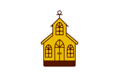 Church Ornament Laser Cut Layered Template, Church Building Product Image 2