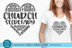 This church secretary svg file is perfect for creating gifts, like shirts and tote bags for a church secretary!