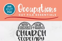 This church secretary svg file is perfect for creating shirts and tote bags for a church secretary!