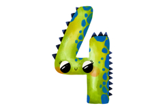 Cute Dino Numbers Clipart 0-9, Hand Painted Watercolor Product Image 5
