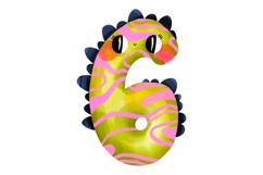 Cute Dino Numbers Clipart 0-9, Hand Painted Watercolor Product Image 7