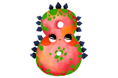 Cute Dino Numbers Clipart 0-9, Hand Painted Watercolor Product Image 9