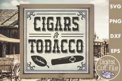 VIntage Cigars And Tobacco Sign | Wild Western Svg Sign Product Image 1
