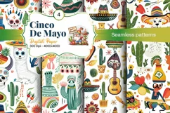 Cinco de Mayo digital paper, fiesta digital paper Product Image 1