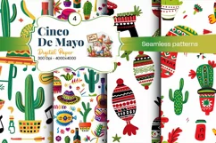 Cinco de Mayo digital paper, fiesta digital paper Product Image 1