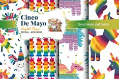 Cinco de Mayo digital paper, fiesta digital paper Product Image 2