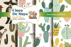 Cinco de Mayo digital paper, fiesta digital paper Product Image 1