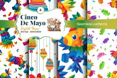 Cinco de Mayo digital paper, fiesta digital paper Product Image 1