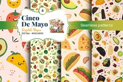 Cinco de Mayo digital paper, fiesta digital paper Product Image 1