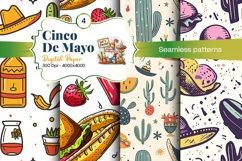 Cinco de Mayo digital paper, fiesta digital paper Product Image 2