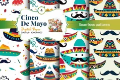 Cinco de Mayo digital paper, fiesta digital paper Product Image 2