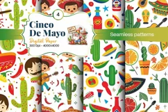 Cinco de Mayo digital paper, fiesta digital paper Product Image 1