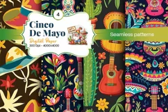 Cinco de Mayo digital paper, fiesta digital paper Product Image 2