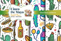 Cinco de Mayo digital paper, fiesta digital paper Product Image 1