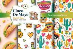 Cinco de Mayo digital paper, fiesta digital paper Product Image 1