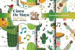 Cinco de Mayo digital paper, fiesta digital paper Product Image 1