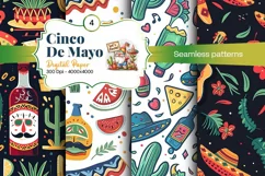 Cinco de Mayo digital paper, fiesta digital paper Product Image 2