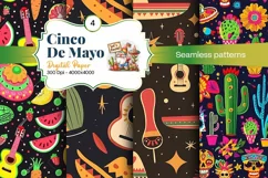 Cinco de Mayo digital paper, fiesta digital paper Product Image 2