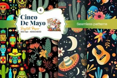 Cinco de Mayo digital paper, fiesta digital paper Product Image 2