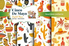 Cinco de Mayo digital paper, fiesta digital paper Product Image 1