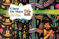 Cinco de Mayo digital paper, fiesta digital paper Product Image 2