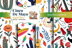 Cinco de Mayo digital paper, fiesta digital paper Product Image 2