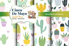 Cinco de Mayo digital paper, fiesta digital paper Product Image 2