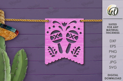 Cinco De Mayo Banners Laser Cut. Wooden Mexican Banners SVG Product Image 1