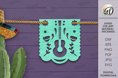 Cinco De Mayo Banners Laser Cut. Wooden Mexican Banners SVG Product Image 1