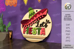 Cinco De Mayo Round Sign Laser Cut. Wooden Mexican Wall Sign Product Image 1