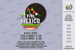 Cinco De Mayo Round Sign Laser Cut. Wooden Mexican Wall Sign Product Image 2