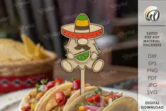 Cinco De Mayo Toppers Laser Cut. Wooden Mexican Toppers SVG Product Image 1