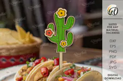 Cinco De Mayo Toppers Laser Cut. Wooden Mexican Toppers SVG Product Image 1
