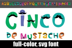 Cinco De Mustache Color Font Product Image 1