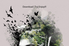 Double Exposure Watercolor Art Photo Effect Product Image 3