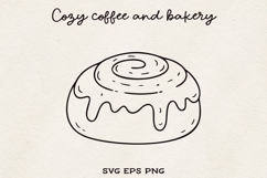 Cinnamon Roll SVG PNG EPS. Sweet Bakery Line Art Hand Drawn. Product Image 1