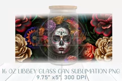 Sugar skull can glass wrap, mexican libbey glass can Product Image 3