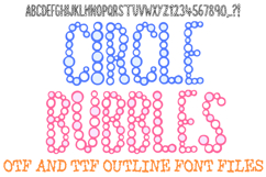 Circle Bubbles Alphabet Lettering Font Thin Skinny ABC OTF  by Squeeb Creative