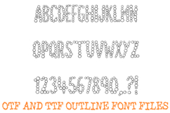 Circle Bubbles Alphabet Lettering Font Thin Skinny ABC OTF Product Image 2