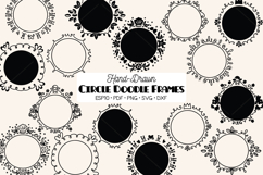 Circle Doodle Frames | Hand Drawn Round Border, Wreath Product Image 1