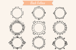 Circle Doodle Frames | Hand Drawn Round Border, Wreath Product Image 2