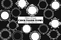 White Circle Doodle Frames | Hand Drawn Round Border Product Image 1